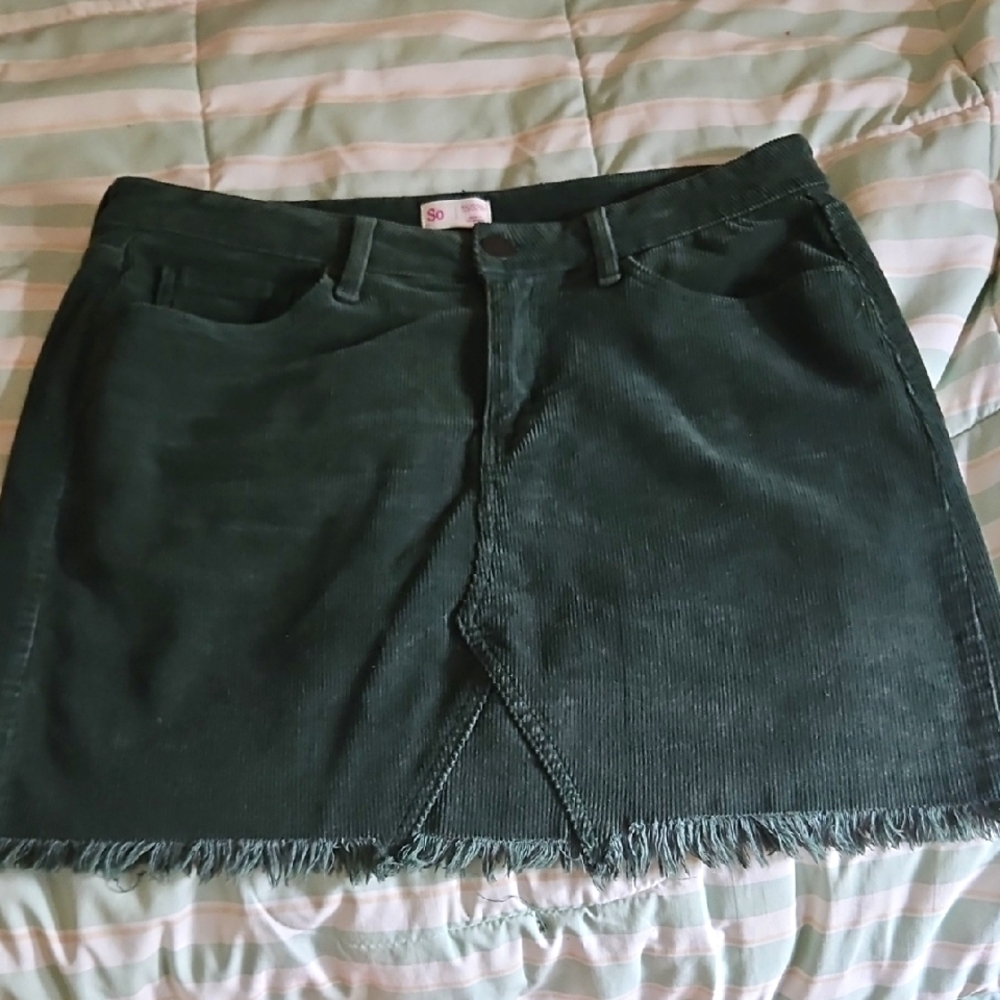 SO Forest Green Corduroy Mini Skirt